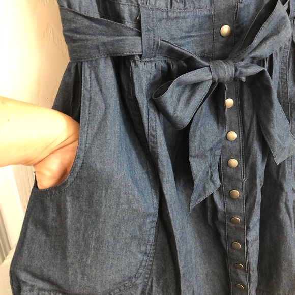 [ Sold ] Denim Retro-looking Dress, Large - Picture 5 of 7